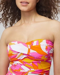 Italic Floral Twisted Bust Tankini