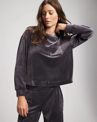 Velour Crewneck Sweatshirt