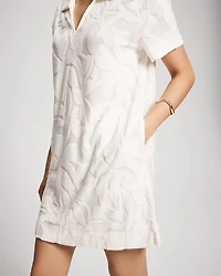 Jacquard Terry Collared Dress