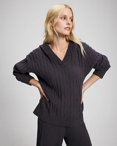 Cable Knit Plush Hoodie