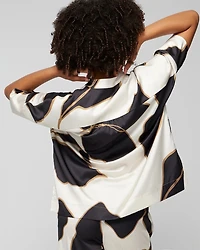 Drop Shoulder Button-Up Pajama Top