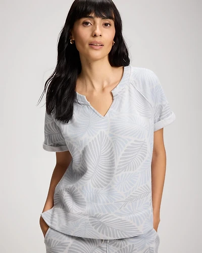 Cotton Terry Relaxed Short Sleeve Sweatshirt