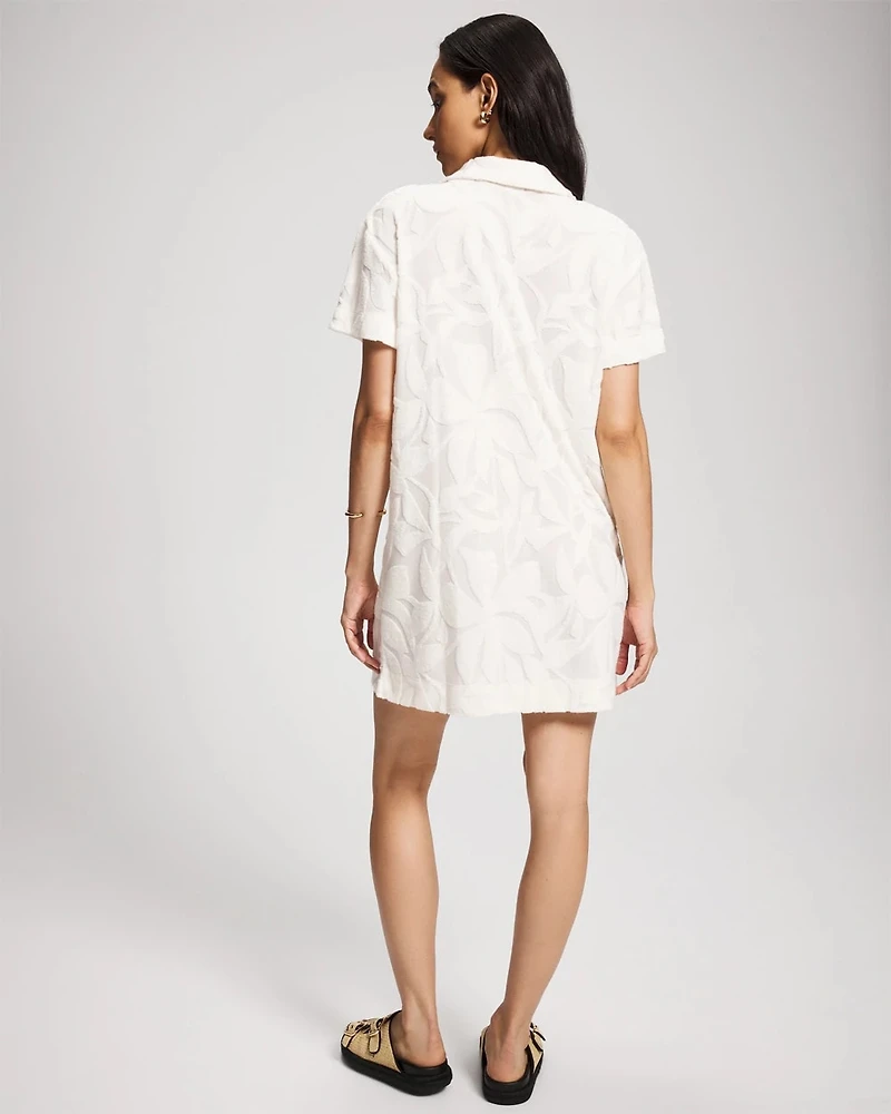 Jacquard Terry Collared Dress