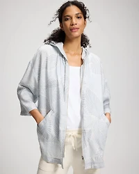 Chambray Oversized Zip-Up Jacket