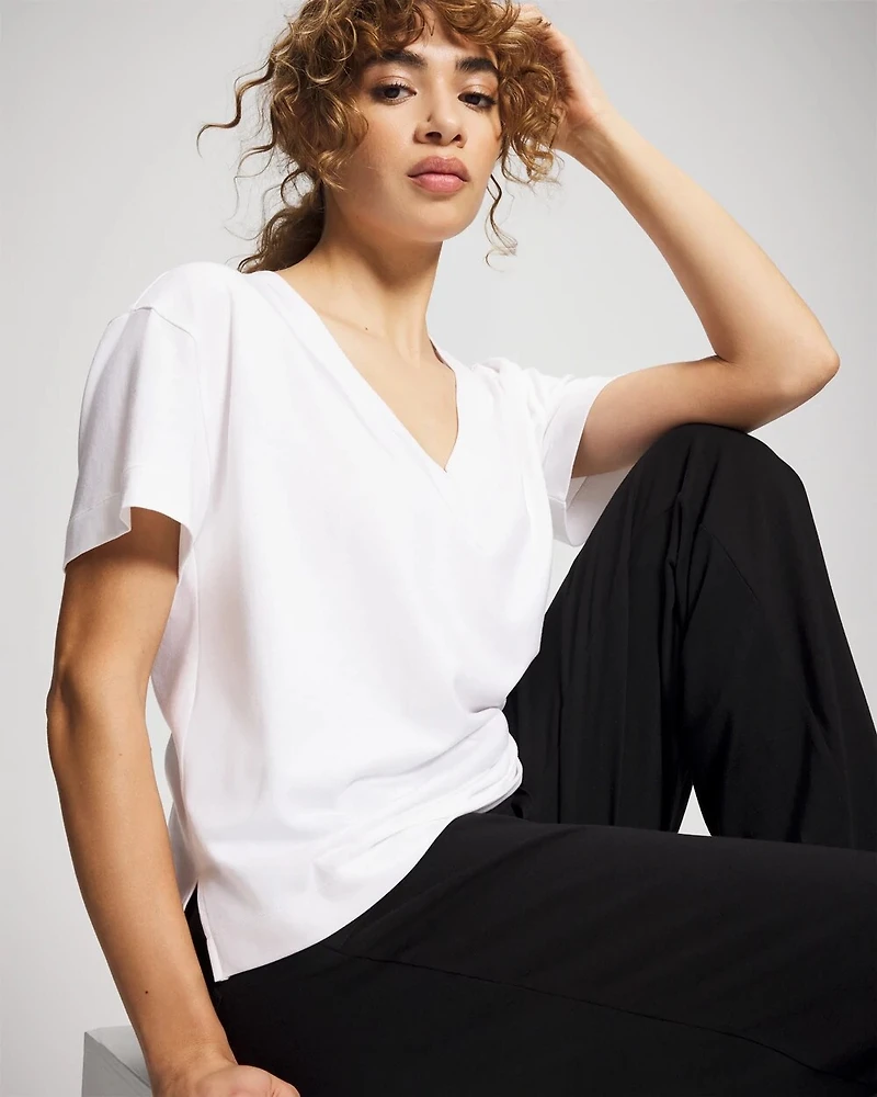 Relaxed V-Neck Short Sleeve Pajama Tee