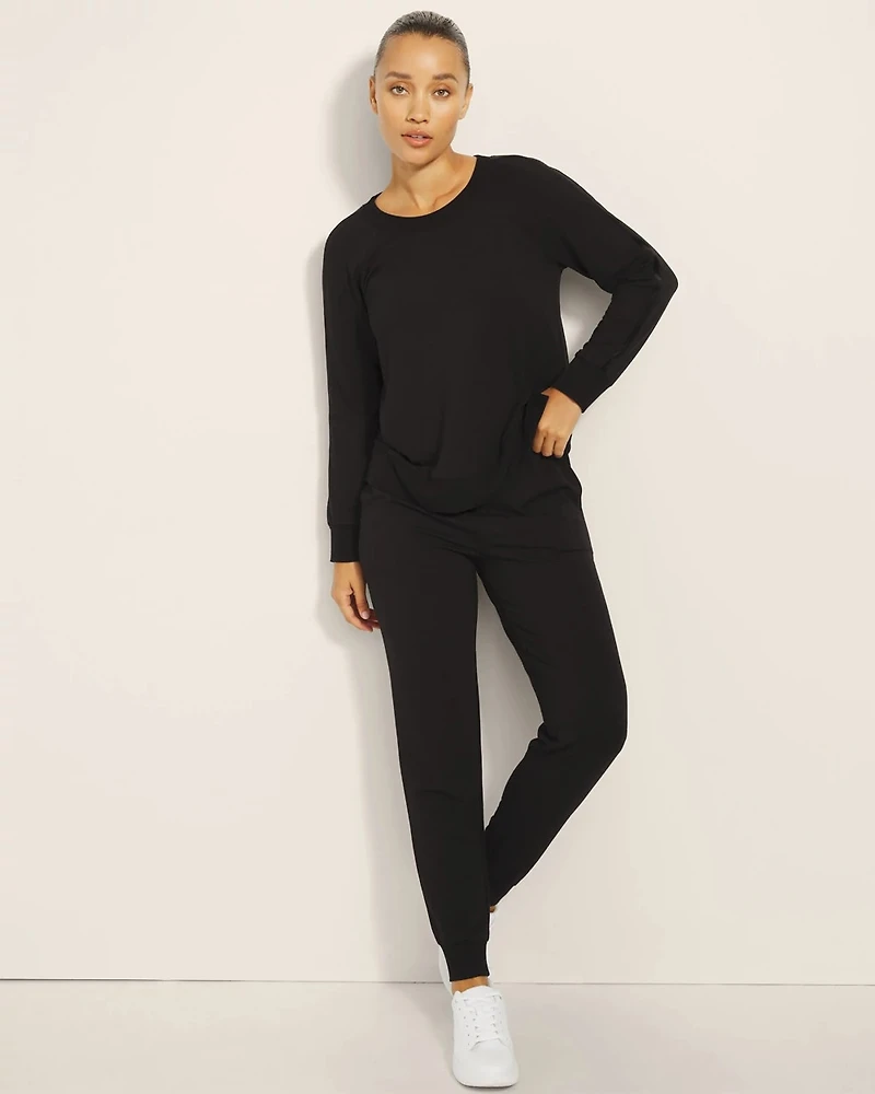 Ultra Soft Fleece Velour Trim Crewneck