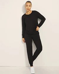 Ultra Soft Fleece Velour Trim Crewneck