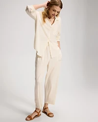 Textured Stripe Relaxed Collared Shirt