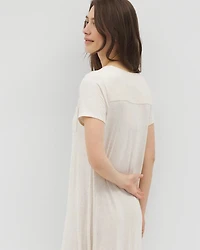 Slub Short Sleeve Long Sleepshirt