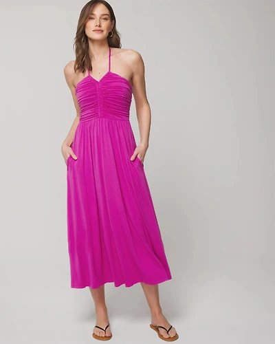 Halter Tie Midi Bra Dress