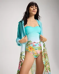 Ciao Capri Shirred Bandeau One-Piece Swimsuit