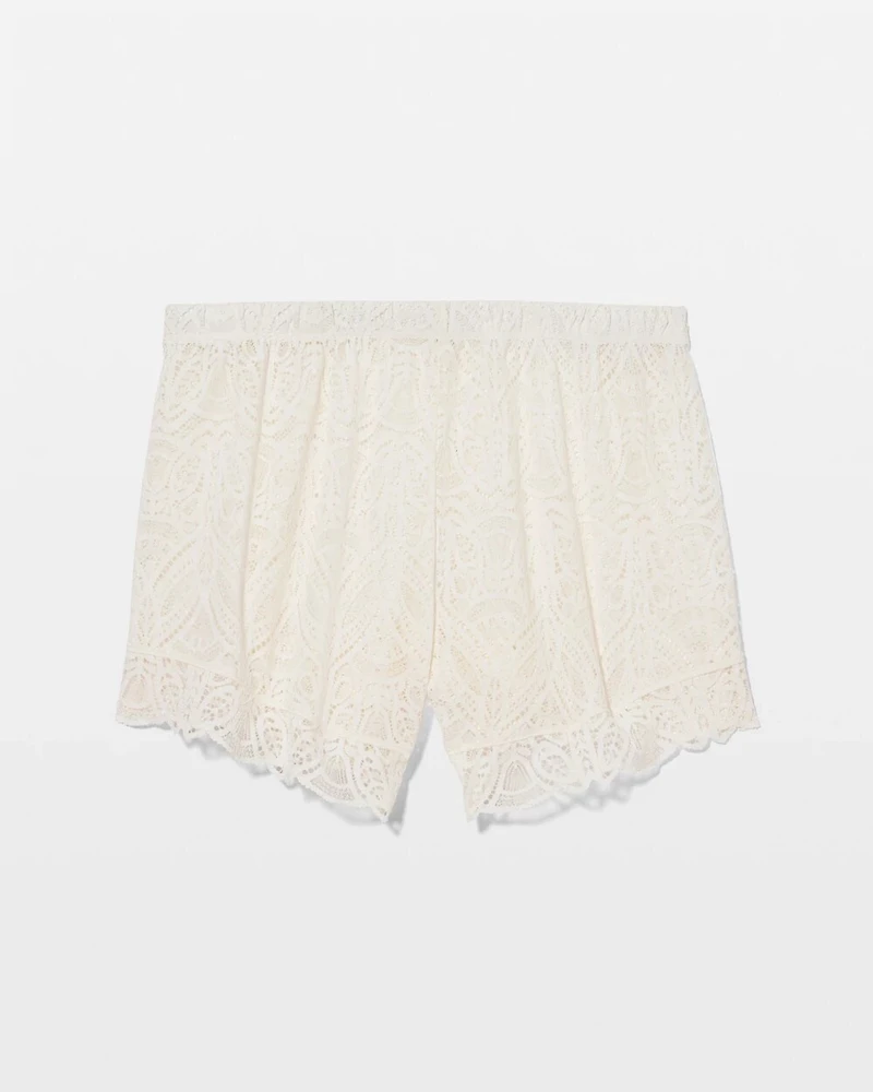 Allover Fresco Lace Pajama Shorts