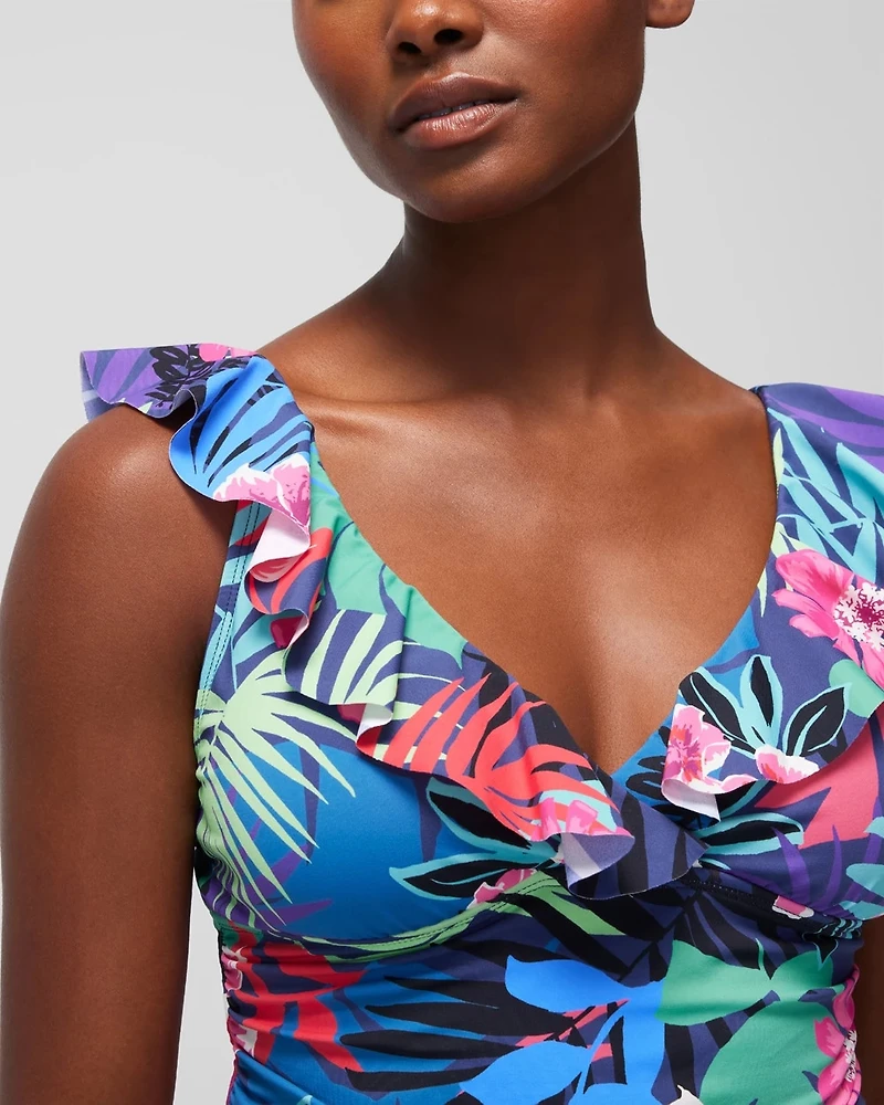 Bleu Rod Hawaiian Punch Ruffle Tankini