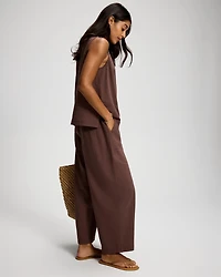 Textured Stripe Relaxed Barrel Pants