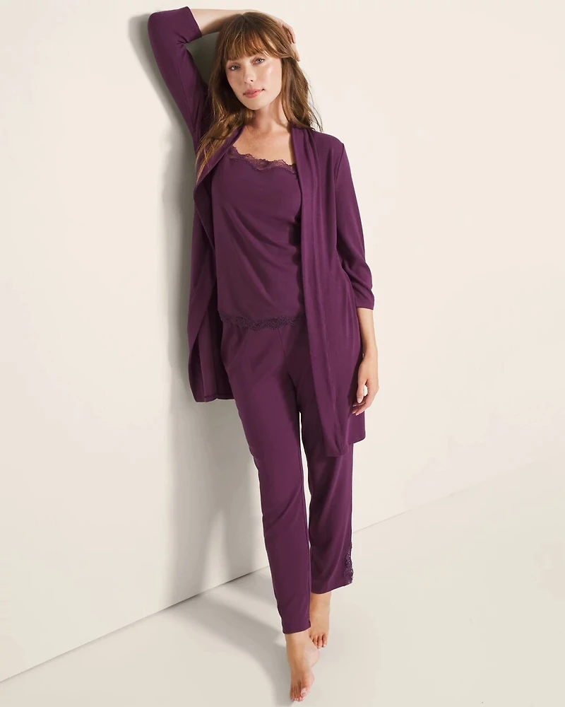 Rib Long-Sleeve Pajama Cardigan