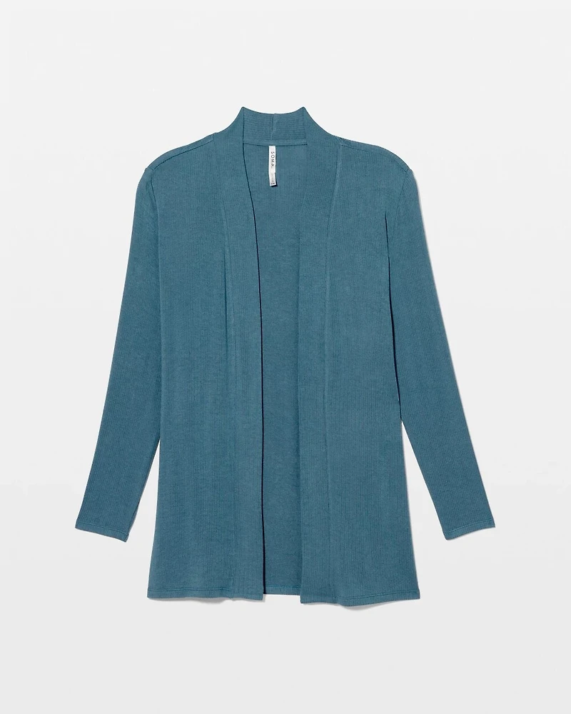 Lightweight Rib Knit Long Sleeve Wrap
