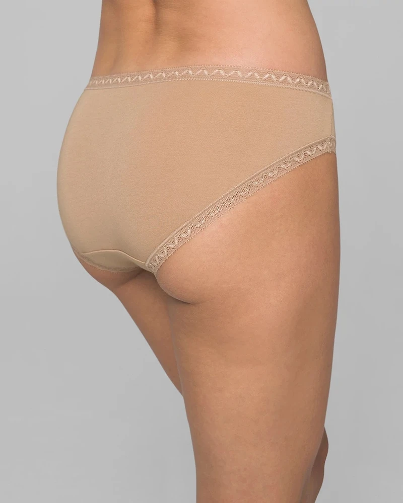 Cotton Hipster Panty with Lace Trim