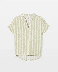 Mandarin Collar Short Sleeve Pajama Top