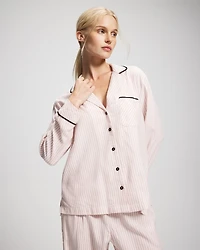 Long Sleeve Notch Collar Pajama Top