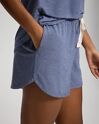 Curved Hem Pajama Shorts