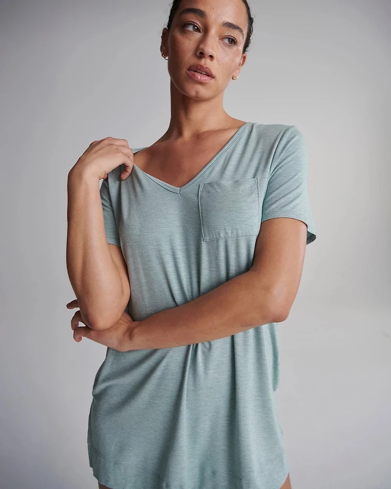 Short Sleeve Pajama Tunic Tee