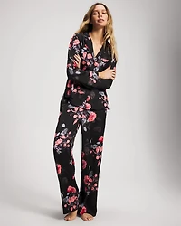 Long Sleeve Notch Collar Pajama Top
