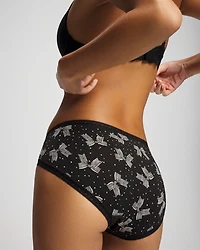 Cotton High-Leg Brief Panty with Lace Trim