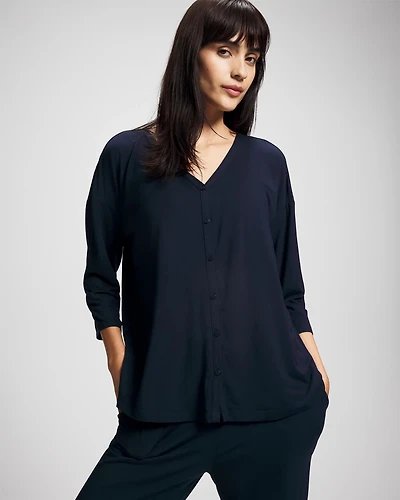 Button-Up Pajama Top