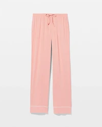 Solid Piped Pajama Pants