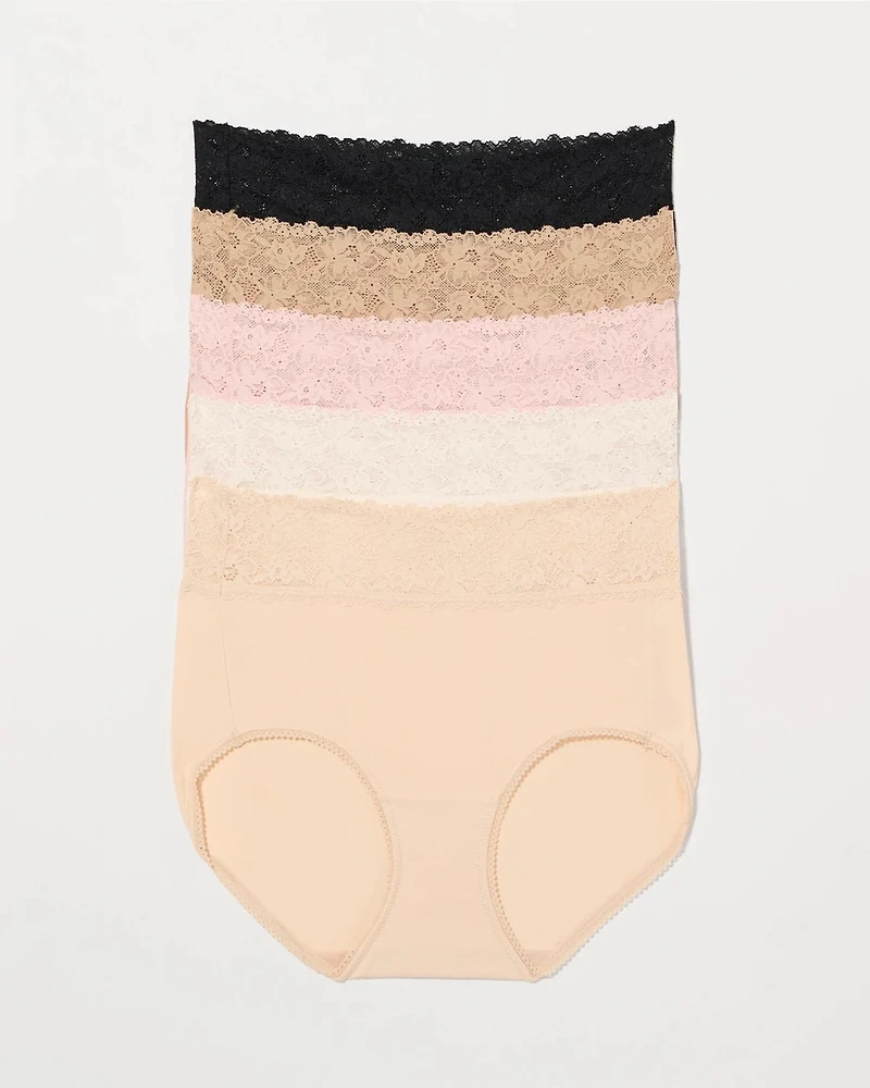 Brief with Perfect Lace Waist Panty 5-Pack