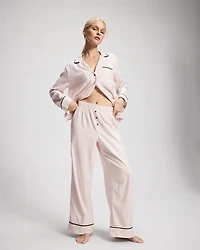 Velvet Piped Relaxed Pajama Pant