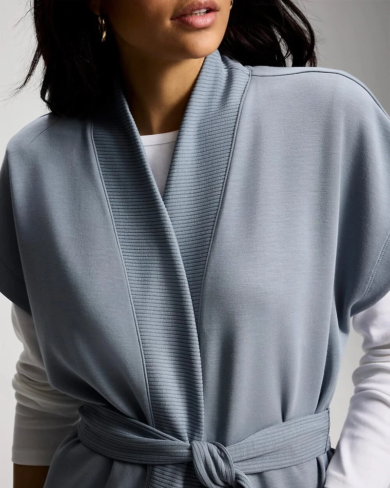 Modern Modal Relaxed Belted Wrap Vest
