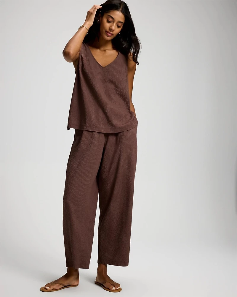 Textured Stripe Relaxed Barrel Pants