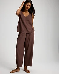 Textured Stripe Relaxed Barrel Pants