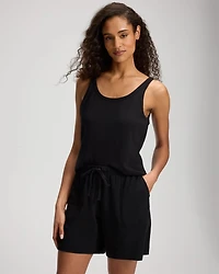 Relaxed Long Pajama Shorts