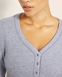 Long-Sleeve Pajama Henley
