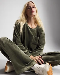 Velour Crewneck Sweatshirt