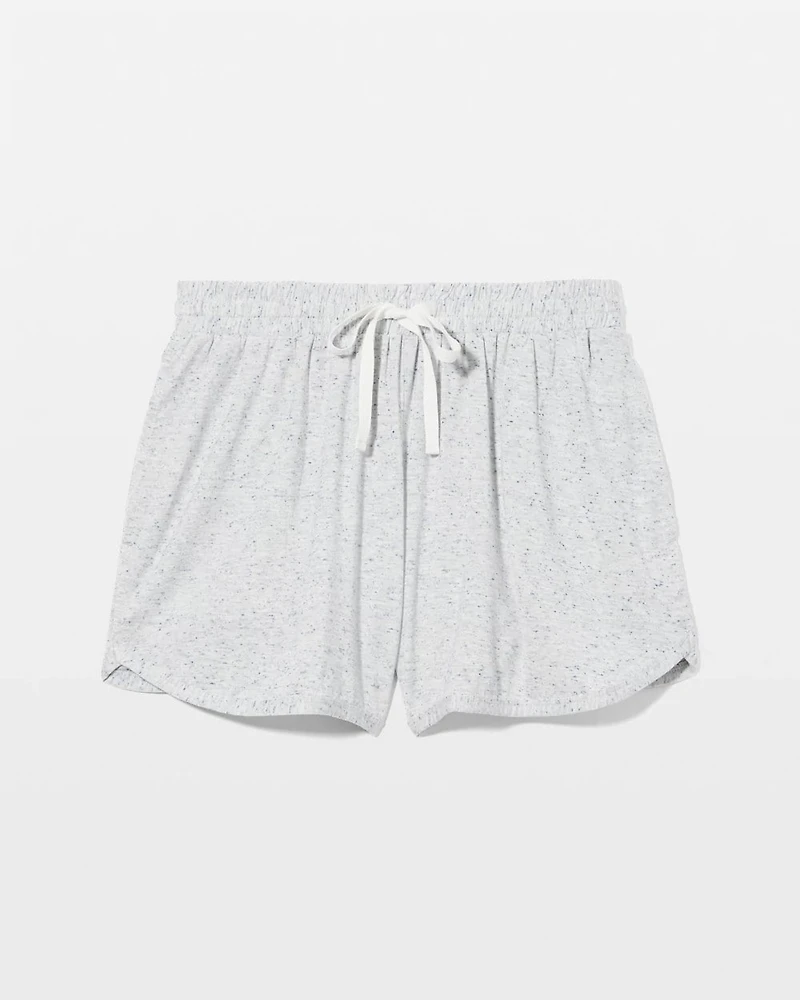 Slub Curved Hem Pajama Short