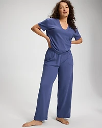 Relaxed V-Neck Short Sleeve Pajama Tee