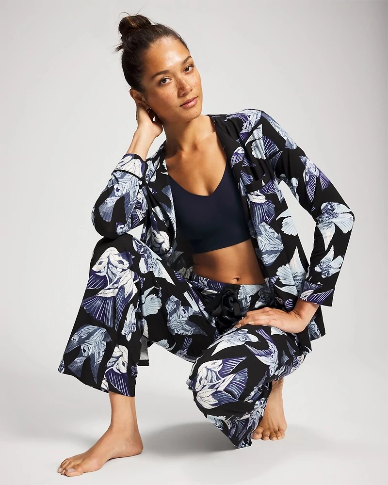 Satin Trim Pajama Pant