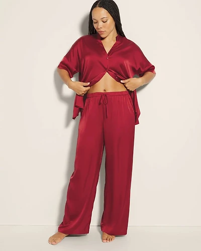 Wide-Leg Pajama Pants