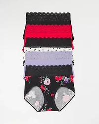 Brief Panty with Super Soft Enchanting Lace 5 Pack