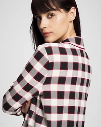 Long-Sleeve Notch Collar Pajama Top