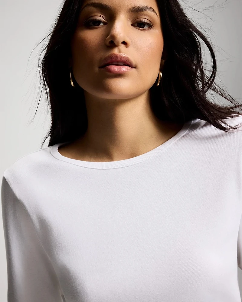 Cotton-Blend Long Sleeve Tee