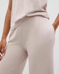 Lightweight Rib Knit Wide Leg Pajama Pants