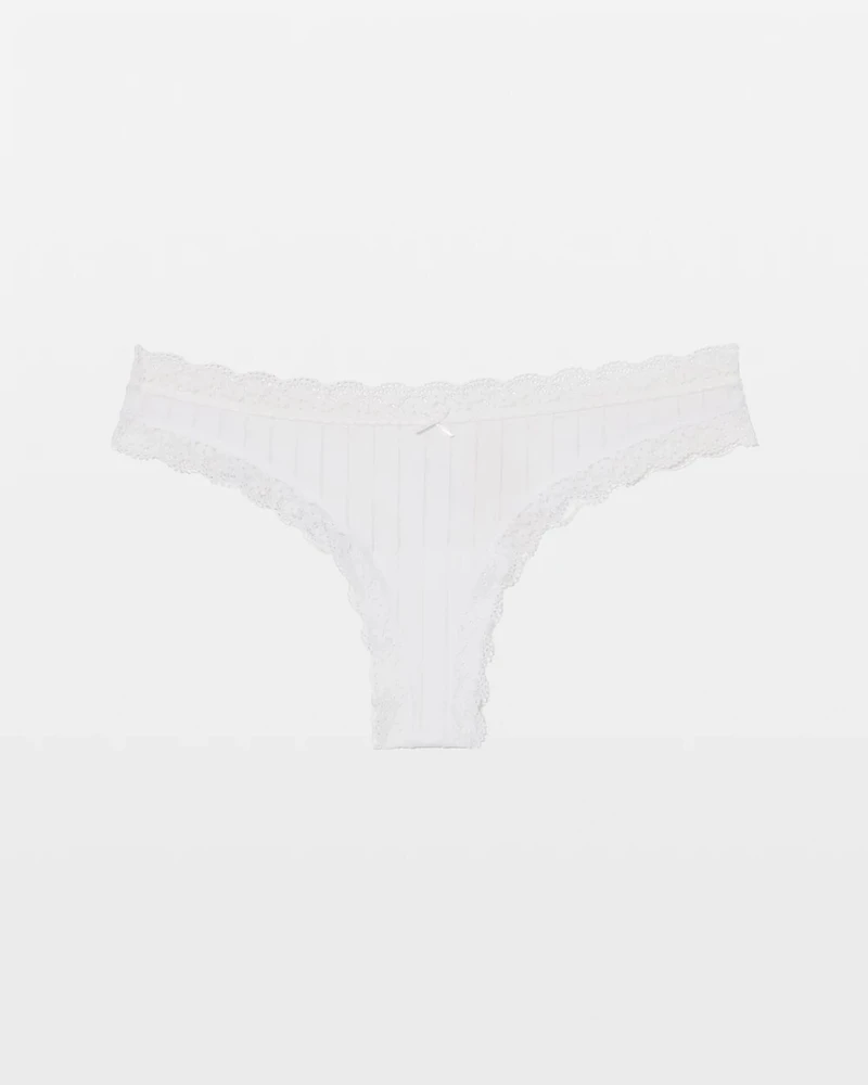 Cotton Rib Thong Panty
