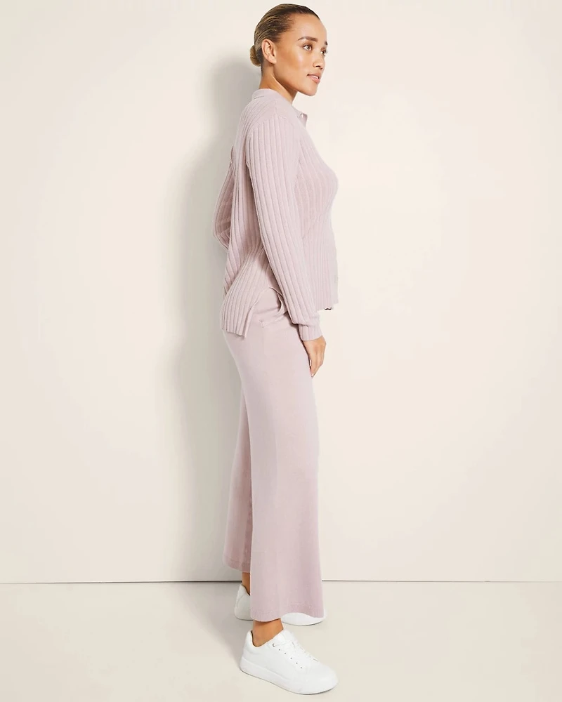 Wide-Leg Sweater Pants
