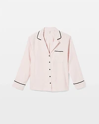 Long Sleeve Notch Collar Pajama Top