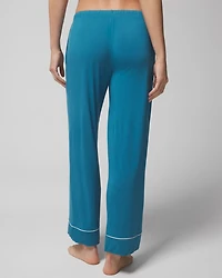 Solid Piped Pajama Pants