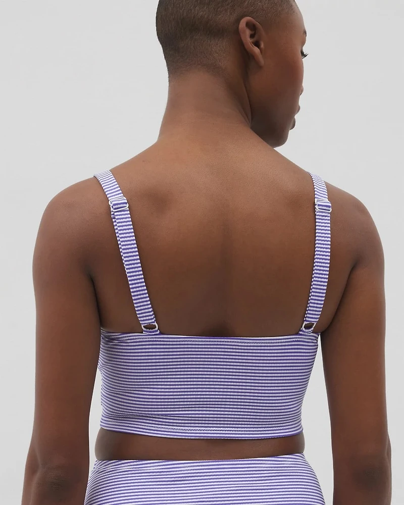 Seersucker V-Wire Cropped Bikini